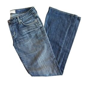 Y2K Paper Denim & Cloth Flared Bootcut Jeans Med-Dark Wash Size 31 Low-Rise